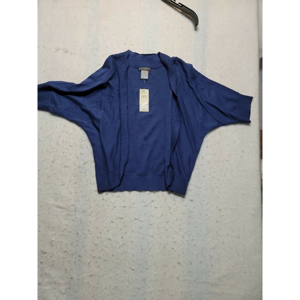 Ann Taylor Blue Short Sleeve Open Crop Cardigan Sweater Junior Sz S NWT